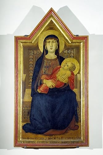Toile Peinture Murale Dame et enfant par Ambrogio Lorenzetti - Impression 60x90cm