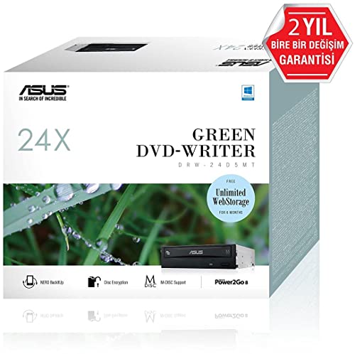 Asus DRW-24D5MT Masterizzatore Interno, velocità di Scrittura 24x, Supporto M-Disc, Cyberlink Power2go8 (Versione per utente Finale)