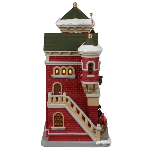Edificio de cerámica Lemax Union Fire Co miniatura iluminada de colección 2