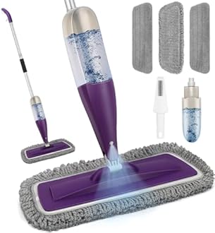 CLDREAM Spray Mop for Floor Cleaning with 3pcs Washable Pads - Wet Dry Microfiber Dust Mop with 800 ml Refillable Bottle for Wood Floor Hardwood Laminate Ceramic Tiles Floors Dust Cleaning