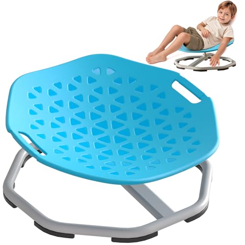 WAORZMK Sensory Spinning Chair for Autism, 360° Kids Swivel Seat Chairs with Armrests, Training Body Coordination, Sensory Equipment Toys for Autism & ADHD (Blue)