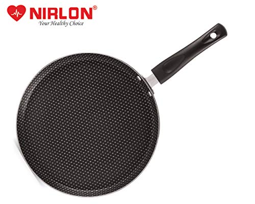 Image of Nirlon Polka-Dot Non Induction Base Non Stick Aluminium 2 Piece Pots and Pan Set [Flat Dosa Tawa 26cm + Deep Kadhai 22cm - 1.8 Liter]