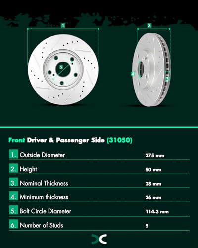 Image of SCITOO Front 10.83 inch Brake Pads and Rotors Kits Brakes Kits:31050;D908