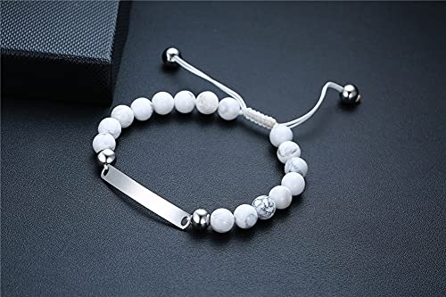 Zkxxj ZKJ-BR-610-B-MOON PHASES Personalized Stainless Steel Moon Phases Bracelets For Men Women - Adjustable Matte Beaded Onyx Cuff Bracelet Customized Inspirational Gift,Birthday Christmas Anniversary Jewelry thumb #2