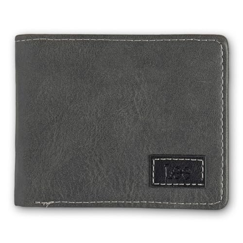 Lee Men’s Bifold Wallet Slim Casual Everyday Minimalist Cash and Card Holder (Grey)