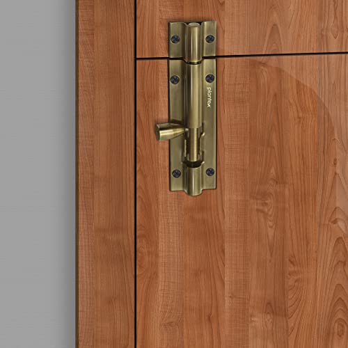 Image of Plantex Stainless Steel Tower Bolt /Tower Bolt for Home,Offices Doors and Windows /Tower Bolt for Main Door /Door Latch /Kundi /Chitakini /Door Latch for Windows - Pack of 8 (Brass Antique, 4 inch)