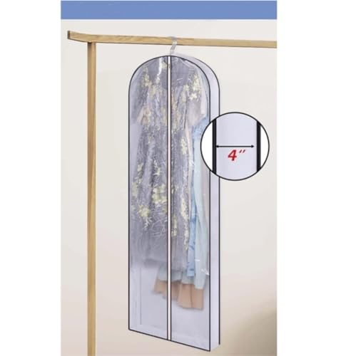Clothes Cover Hanging Clear Clothes Bag with 4" Gusseted Garment Bag Suit Bag for Closet Suit Bags (Color : 3pcs, Size : 58 * 10 * 137cm)2