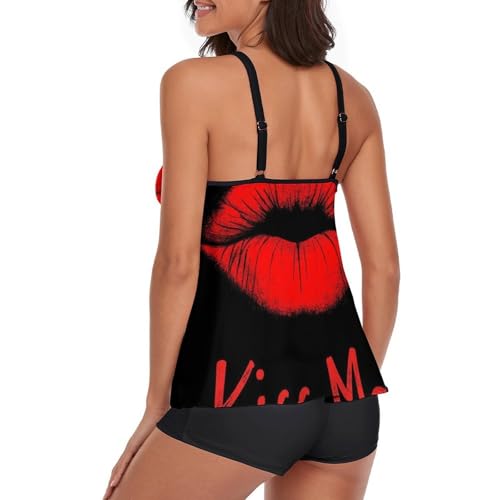 Women Two Piece Swimsuit Monokini Halter Neck Swimdress Retro Boho Beachwear3
