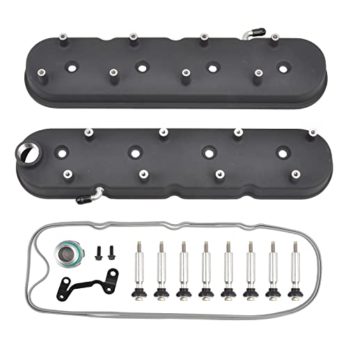 TBAPFS Cast Aluminum Engines Valve Cover with Coil Mounts Compatible with GM LS LS1 LS2 LS3 LS6 5.3 6.0 - Black