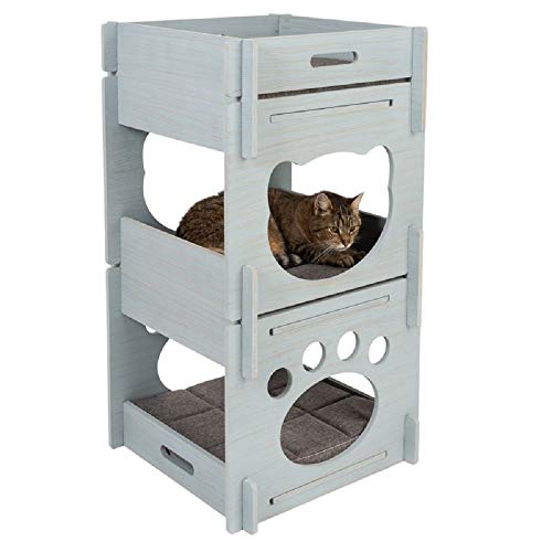 PaylesswithSS casa para Gatos de Madera de 3 Niveles