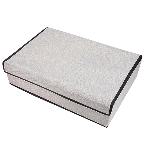 Luxshiny Multifunctional Underwear Box Drawer Organizer with Cover Storage for Bras Socks and More Dustproof Bin for Tidy Closets and Light Grey