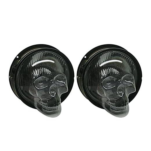 Tampas de farol de caveira para carros - Farol LED para motocicleta,Farol de motocicleta Farol automotivo Tampas de farol automáticas Acessório de tampa de farol de proteção decorativa auto Generic