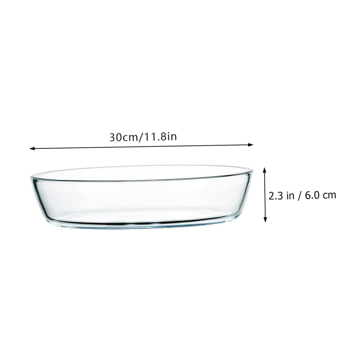 Mipcase Fuente para Hornear de Vidrio Ovalada de Gran Capacidad 2400 Ml