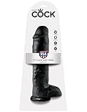 Pipedream King Cock with Balls, Black, 11 Inch
