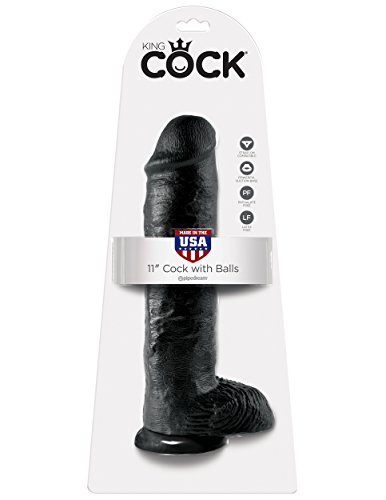 Pipedream King Cock with Balls, Black, 11 Inch