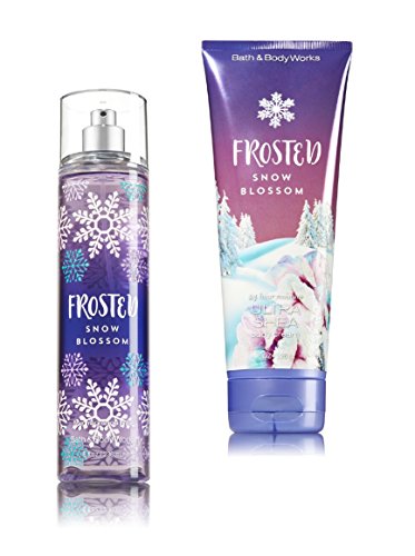 Bath and Body Works Frosted Snow Blossom Fragrance Mist and Body Cream Full Size Set - Winter 2016