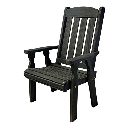 Amish Casual Heavy Duty 600 Lb High Back Mission Treated Patio Chair (Semi-Solid Black Stain)