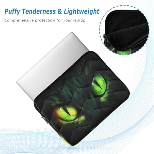 Funda para Laptop 13-14 Pulgadas con Ojos de Gato Verde miniatura 5
