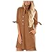 Produktbild BURFLY Damen Frühling Sommer Mode Retro Kleid, Baumwolle Leinen Roll 3/4 ÄRmel V-Ausschnitt Knopf Tasche Feste Freizeitkleidung Hohe Qualität Einfarbig Casual Dress