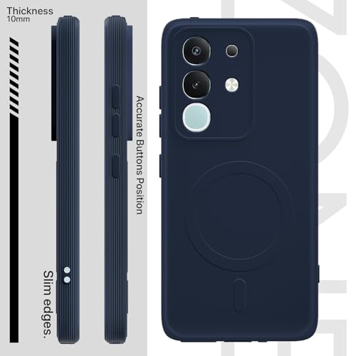 Image of Pikkme Back Cover for Vivo T4x 5G / iQoo Z10x 5G / Vivo Y31 Pro 5G Soft Matte Silicone Mag-Safe Design (Mag-Safe Not Support) Camera Protection | Slim Fit Bumper Cover (Blue)