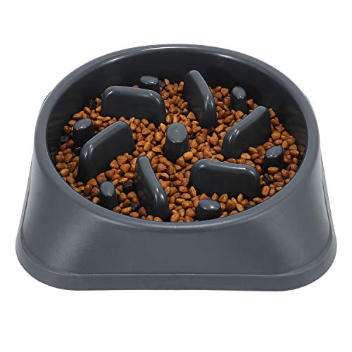 Jasgood Slow Feeder Dog Bowls Slow Eating Pet Bowl Eco-Friendly Durable Non-Toxic Preventing Choking Healthy Design Bowl For Dog Pet Stop Bloat Bowl(G-Grey) #TOP2
