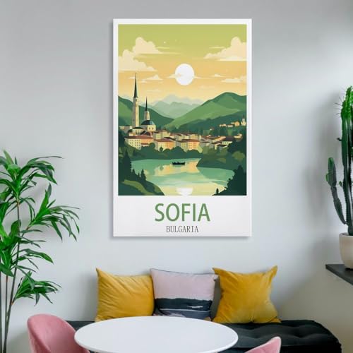 Impression sur toile Sofia Bulgarie vintage - Solution déco grand format 60x90 cm