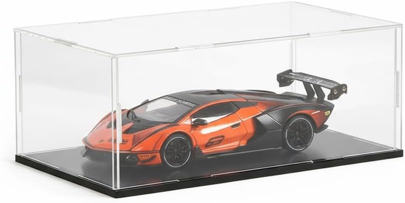 Clear Acrylic Display Case, Assemble Cube Display Box Stand with Black Base, Dustproof Protection Showcase for Collectibles Memorabilia Figurines (12x12x12 inch; 30x30x30cm)