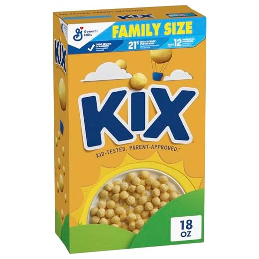 Kix Whole Grain Breakfast Cereal, Corn Cereal Puffs, Family Size, 18 oz