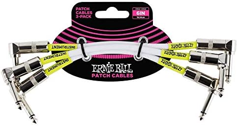 Ernie Ball 6 inch Flat Angle/Flat Angle Patch Cable 3-Pack - Black