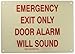 Brady 73793 Emergency Exit Only