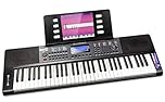 Pianoforte tastiera RockJam a 61 tasti con pitch bend, alimentatore, leggio per spartiti, adesivi per note di pianoforte e lezioni di pianoforte Simply Piano