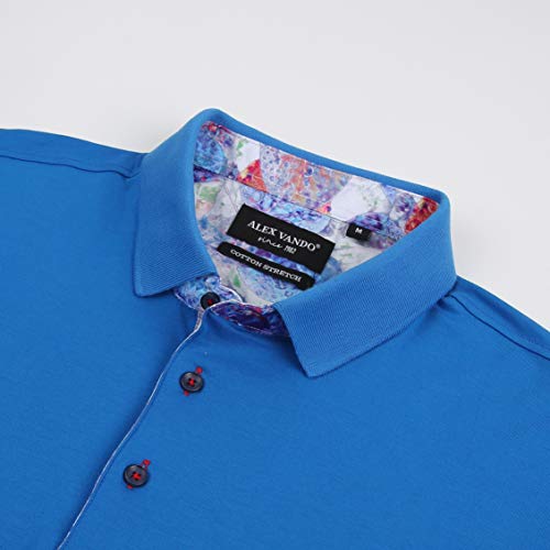 Alex Vando Mens Polo Shirts Short Sleeve Regular Fit Fashion Designed Shirt