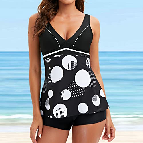 Maillot de bain deux pièces tankini femme push-up noir taille M