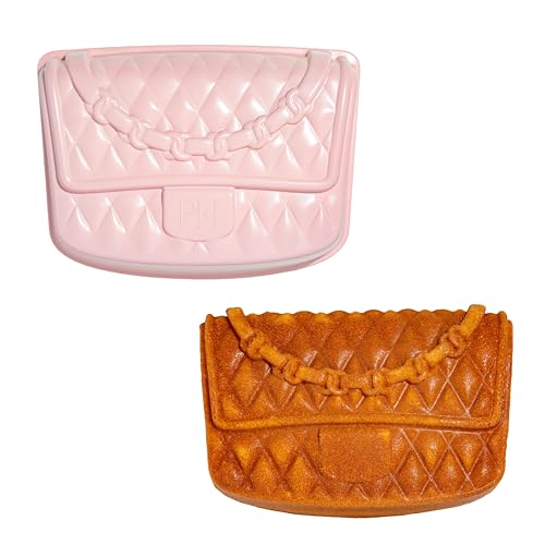 Paris Hilton Premium Nonstick Handbag Cake Pan, Heavy-Duty Cast Aluminum Bakeware, Quick Release Coating, 10.75 x 7.75-Inch, Pink & Cream
