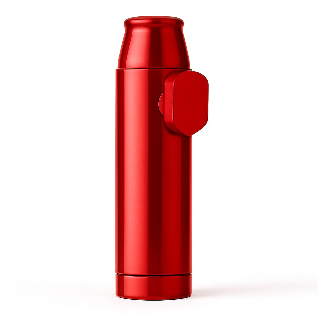 Travel Storage Metal Leak-Proof Bottle High-Capacity Portable Dispenser Pepper Shaker Bullet Style (Red-Pro)