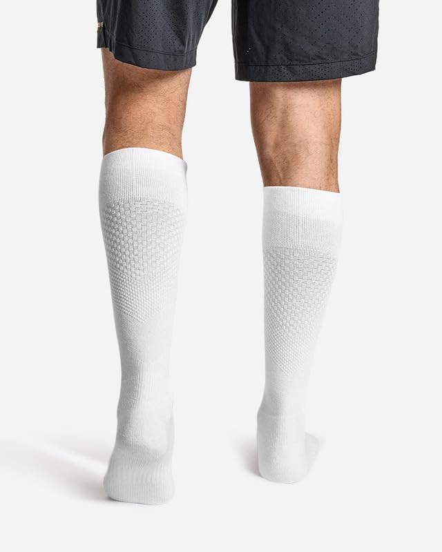 Easy-On Men's Over-the-Calf Compression Socks – Easy-On Soothing Compression, Mesh Ventilation & Copper Znergy Anti-Odor