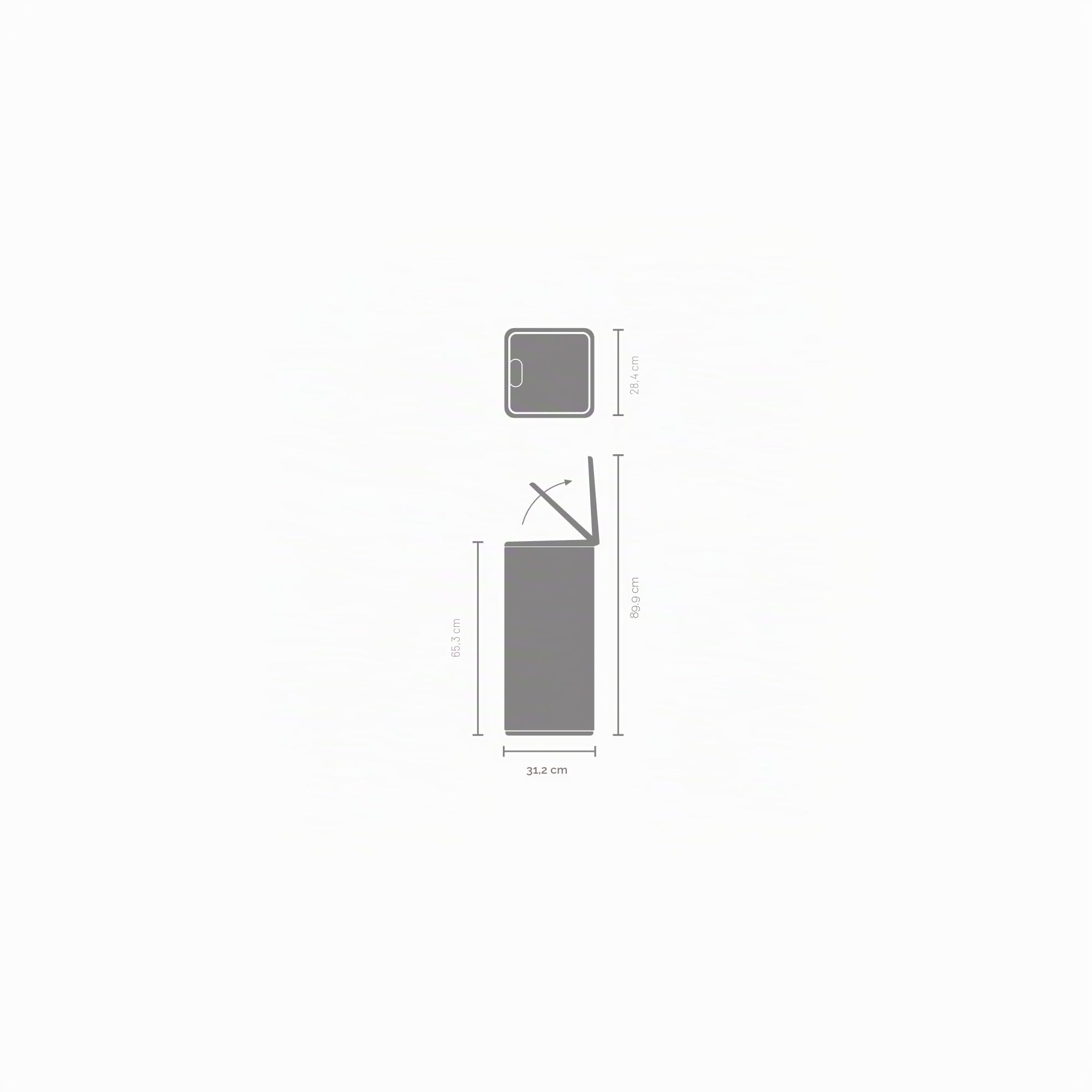 Brabantia Bo Touch Bin 30L (Matt Black), Pattumiera rettangolare salvaspazio, Cestino con apertura soft touch, Secchio spazzatura con secchio interno rimovibile e sacchetti PerfectFit inclusi