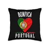Portugal Flag Heart Benfica City Throw Pillow