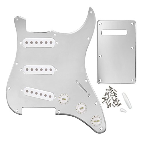 FLEOR SSS Pickguard avec plaque arrière / 52 mm (3 pièces) couvre-micros / bouton de commande 2T1V / embouts pour… - Les Beatles, Paul McCartney, John Lennon, RIngo Starr, George Harrison FLEOR SSS Pickguard avec plaque arrière / 52 mm (3 pièces) couvre-micros / bouton de commande 2T1V / embouts pour…