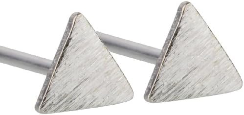 Suhua 925 Sterling Silver Cute Triangle Matte Finish Tiny Stud Earrings
