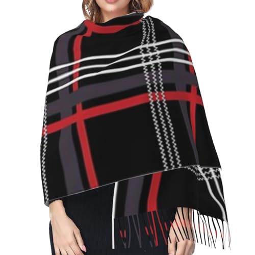 Gti Tartan Women's Winter Scarf - Extra long 71 inch plaid cashmere soft fringe scarf, lightweight and warm, suitable for all seasons4