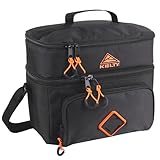 Kelty Adult Insulated Lunch Bag, Leakproof 12 Can (12 Liter) Capacity with Top Carry Handle, Adjustable Shoulder Strap, Zippered Compartments, Sport Detailing