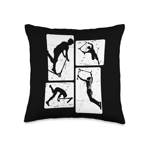 Freestyle Scootering Stunt Scooter Throw Pillow