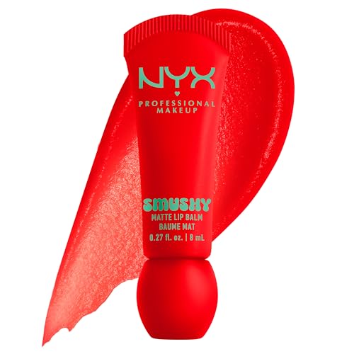 NYX Professional Makeup Balsamo Labbra Profumato, Labbra Morbide e Idratate, Effetto Soft Matte, Con Polvere di Riso di Mochi e Ceramidi, Smushy Matte, Tonalità: Soft Sorbet, 8 ml