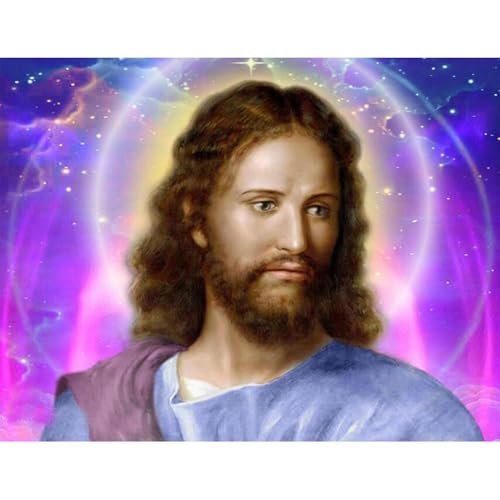 Kit de pintura de diamante 5D religioso de Jesús con cuentas redondas de 40x50 cm para adultos