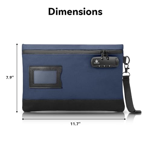 Image of KOSMCCO Money Bag with Lock, 11.8 x 7.9 Inches Durable Canvas Cash Bag Bank Bag for Cash