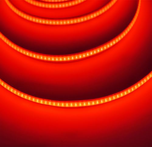 Image of COB Strip Lights, DC12V 16.4ft /5m Super Bright Dimmable 51200LM LED Light Strips, High Density Non-Waterproof 2560 LEDs Ribbon Light, More Evener Lighting Than SMD Strip Lights (Red)