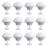 Yikki 12Pcs Mushroom Duvet Clips, Non-Slip Duvet Cover Clips to Keep Duvet in Place, Comforter Quilt Holder Fixator with One-Key Unlock for Blanket Bed Sheet Curtain Socks Mattress Covers (White)