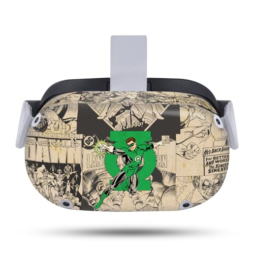 Head Case Designs Officially Licensed Green Lantern DC Comics Character Collage Comic Book Covers Vinyl Sticker Skin Decal Cover Compatible with Meta Quest 2