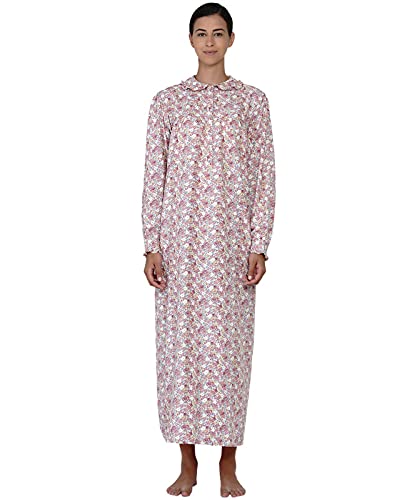 Robe de nuit imprimé à col haut Cotton Lane en coton majoritaire pour femme